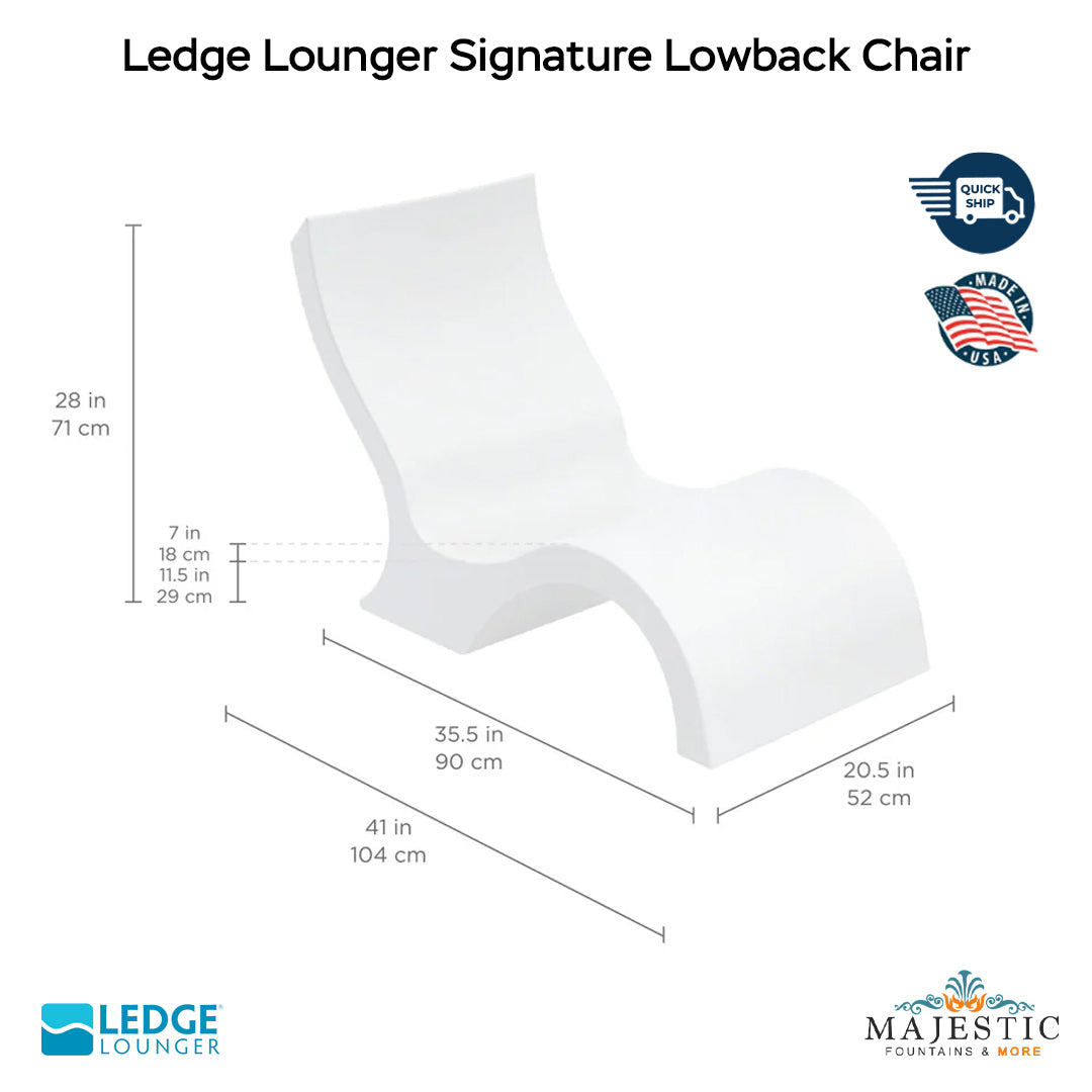 QUICKSHIP Ledge Lounger Signature Side Table Size - In-Pool & Patio Furniture - Majestic Fountains