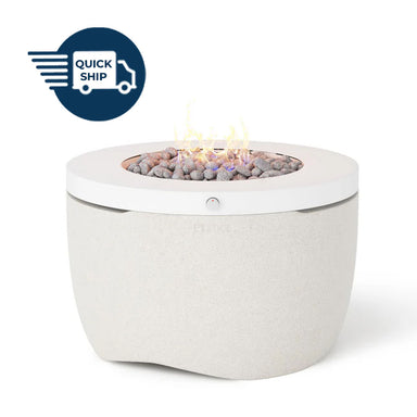 Quickship Ledge Lounger Halo Fire Pit - Majestic Fountains