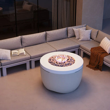 Quickship Ledge Lounger Halo Fire Pit - Majestic Fountains