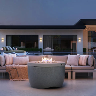 Quickship Ledge Lounger Halo Fire Pit - Majestic Fountains