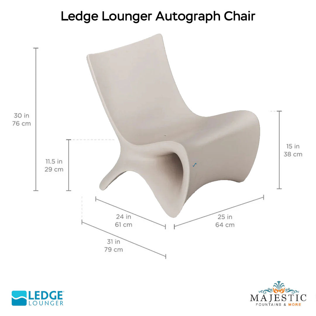 Quickship Ledge Lounger Autograph Chair - Majestic Fountains