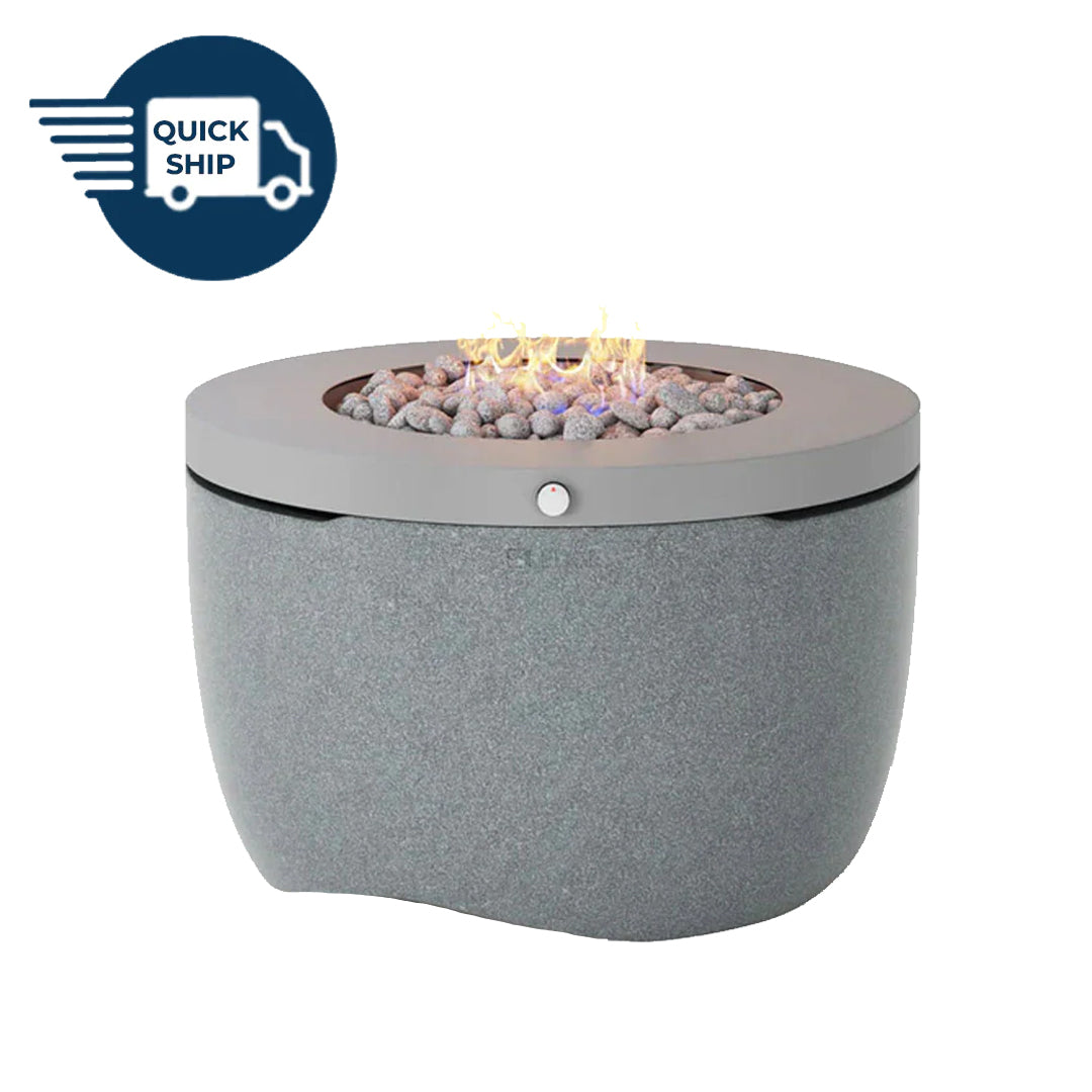 Quickship Ledge Lounger Halo Fire Pit - Majestic Fountains