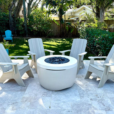 Quickship Ledge Lounger Halo Fire Pit - Majestic Fountains