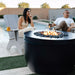 Quickship Ledge Lounger Halo Fire Pit - Majestic Fountains