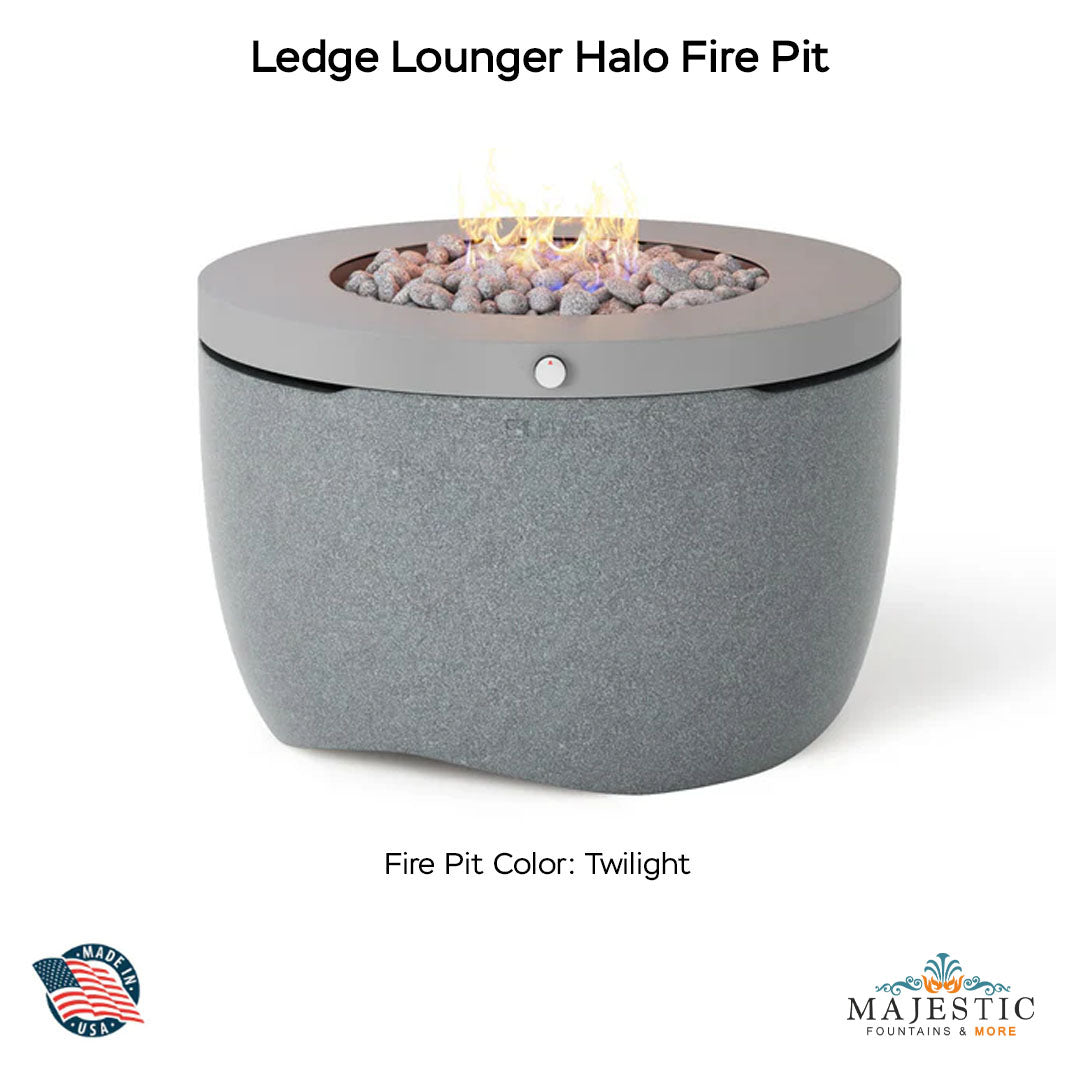 Ledge Lounger Halo Fire Pit - Majestic Fountains