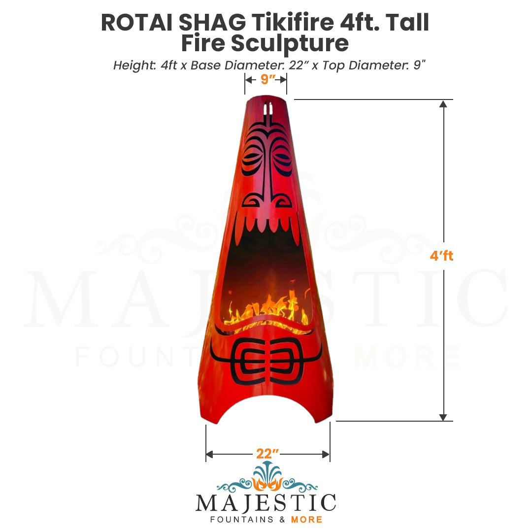 ROTAI SHAG Tikifire 4ft. Tall Fire Sculpture  - Majestic Fountains