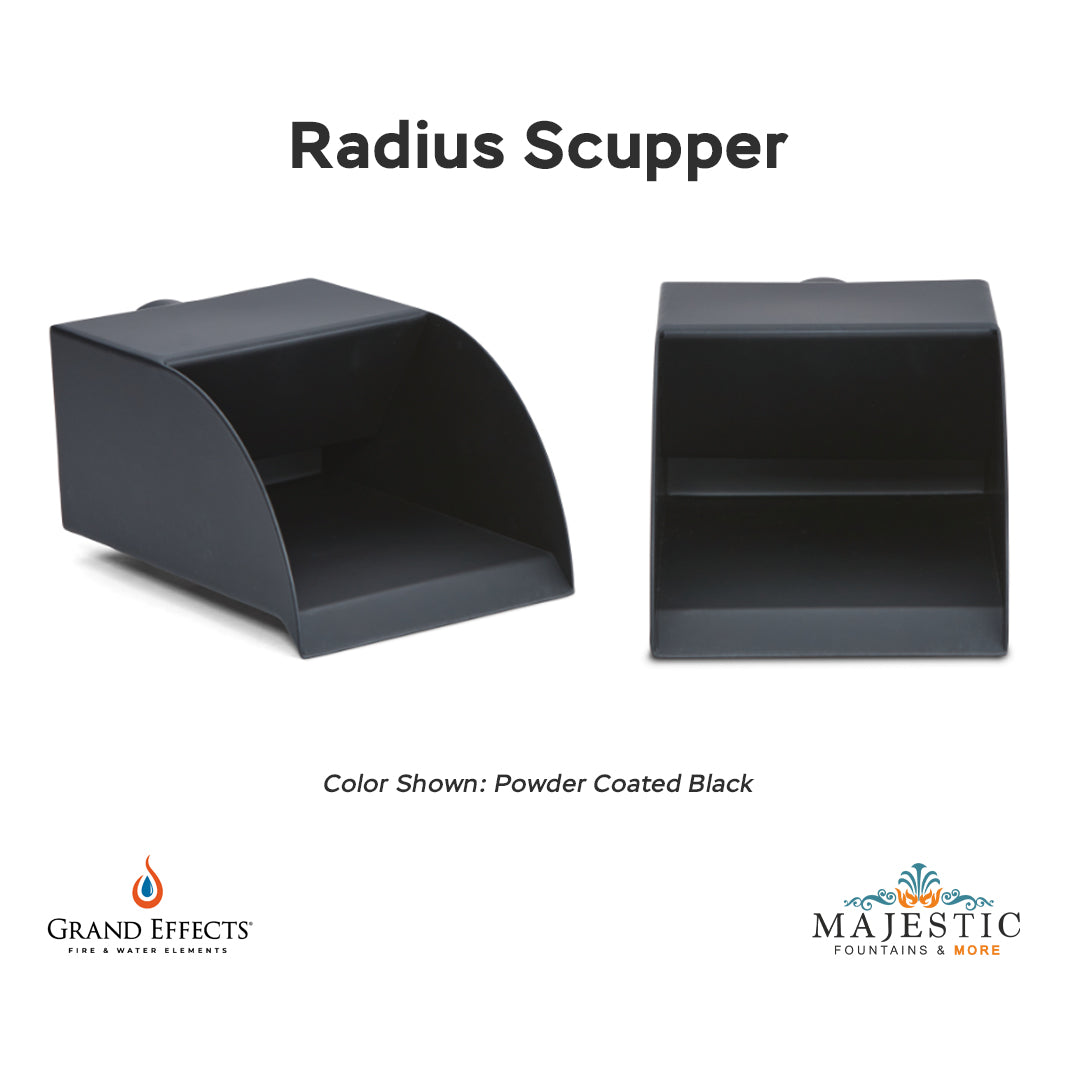 Radius Scupper Black - Majestic Fountains