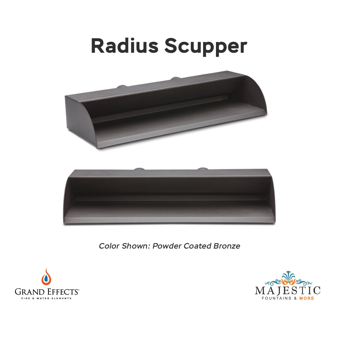 Radius Scupper Bronze - Majestic Fountains