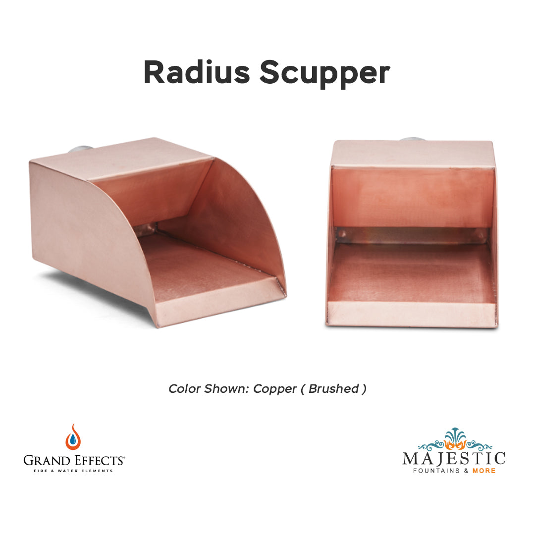 Radius Scupper Copper - Majestic Fountains