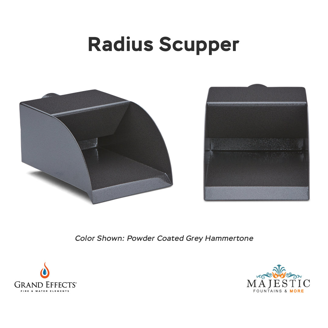 Radius Scupper Grey Hammertone - Majestic Fountains