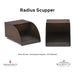 Radius Scupper Hammered Copper - Majestic Fountains