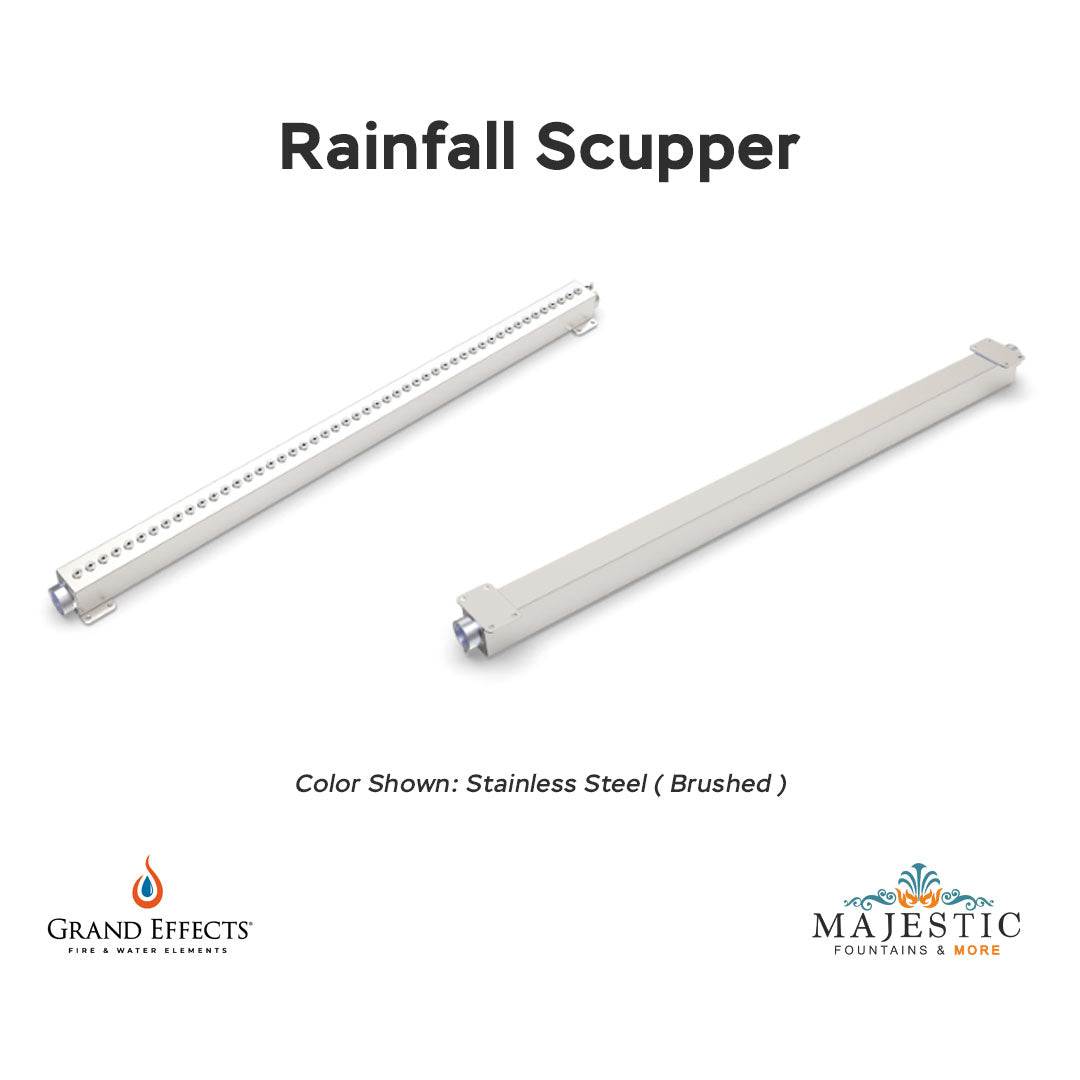 Rainfall Scupper Stainless Steel - Majestic Fountains