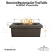 Ramona Rectangular Fire Table in GFRC Concrete Size - Majestic Fountains