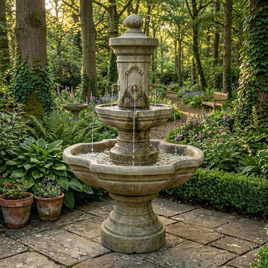 Ravello Concrete Outdoor Courtyard Fountain - 1848 - Majestic Fountains and More