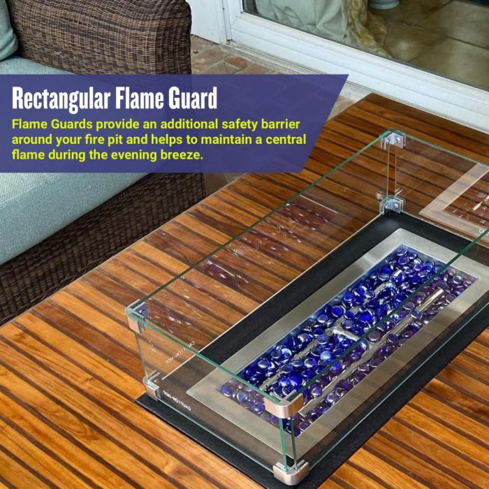 Rectangular Glass Wind Guard
