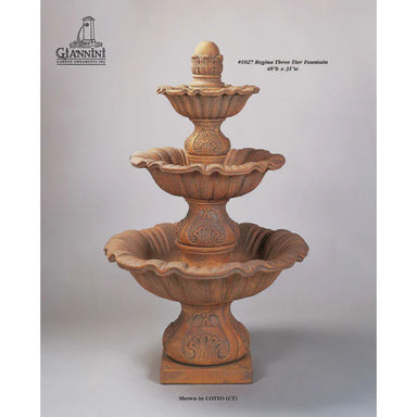 Regina Concrete 3 Tier - Outdoor Courtyard Fountain - 1027 - Majestic Fountains