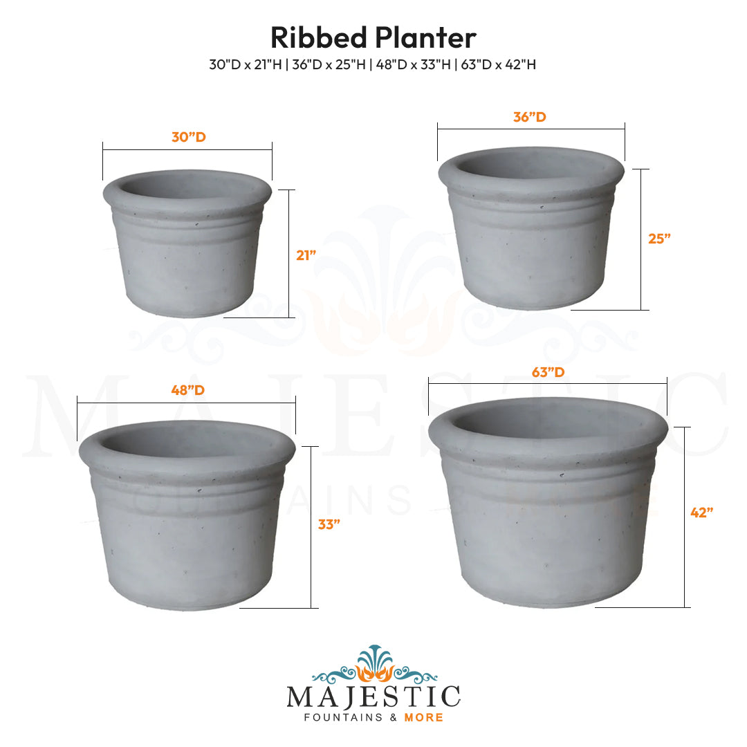 Ribbed Planter - Majestic Fountains