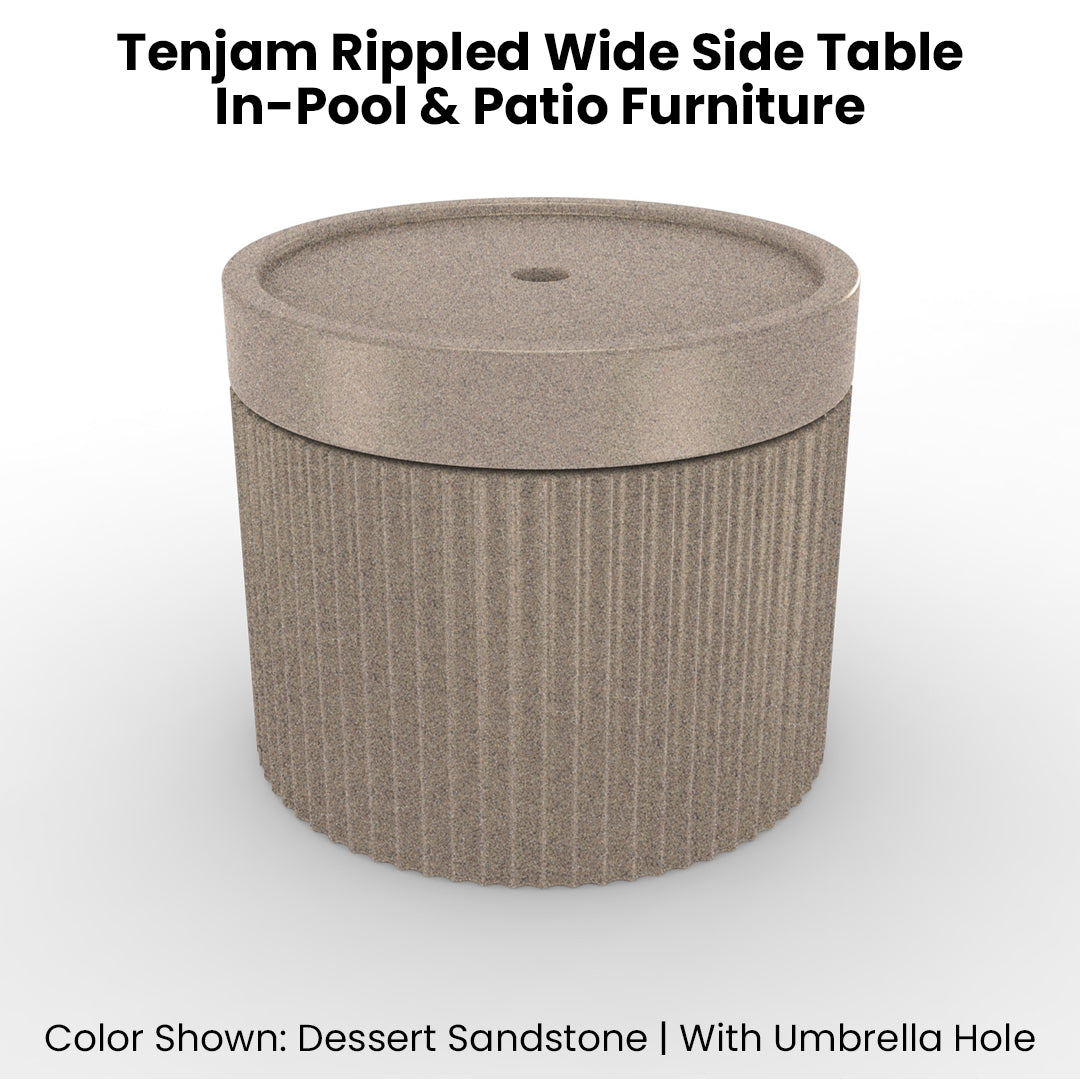 Tenjam Rippled Wide Side Table - In-Pool & Patio Furniture
