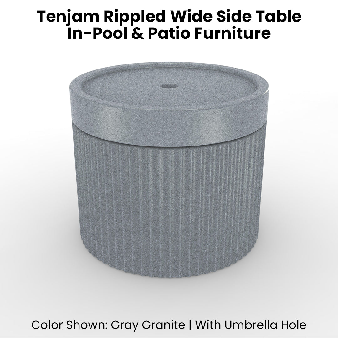 Tenjam Rippled Wide Side Table - In-Pool & Patio Furniture