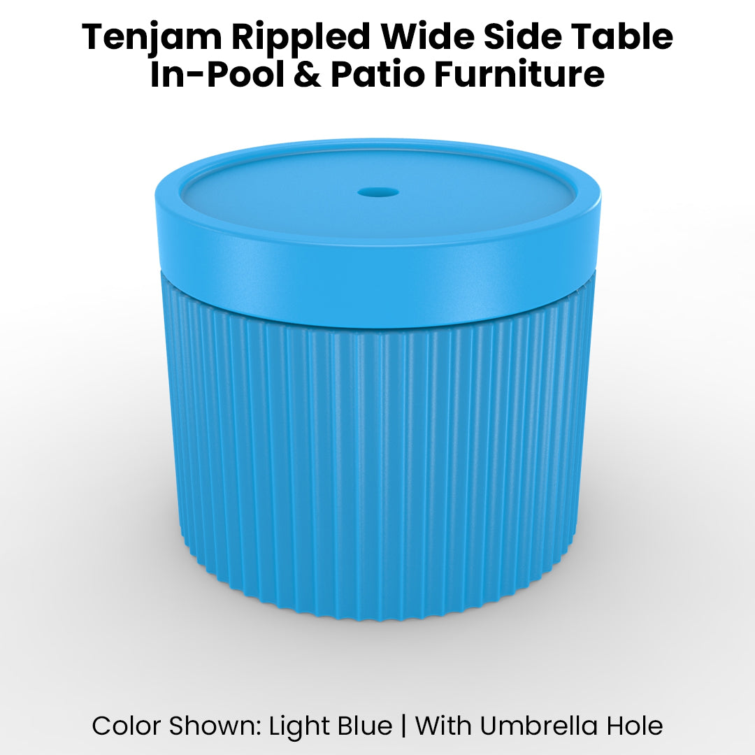 Tenjam Rippled Wide Side Table - In-Pool & Patio Furniture