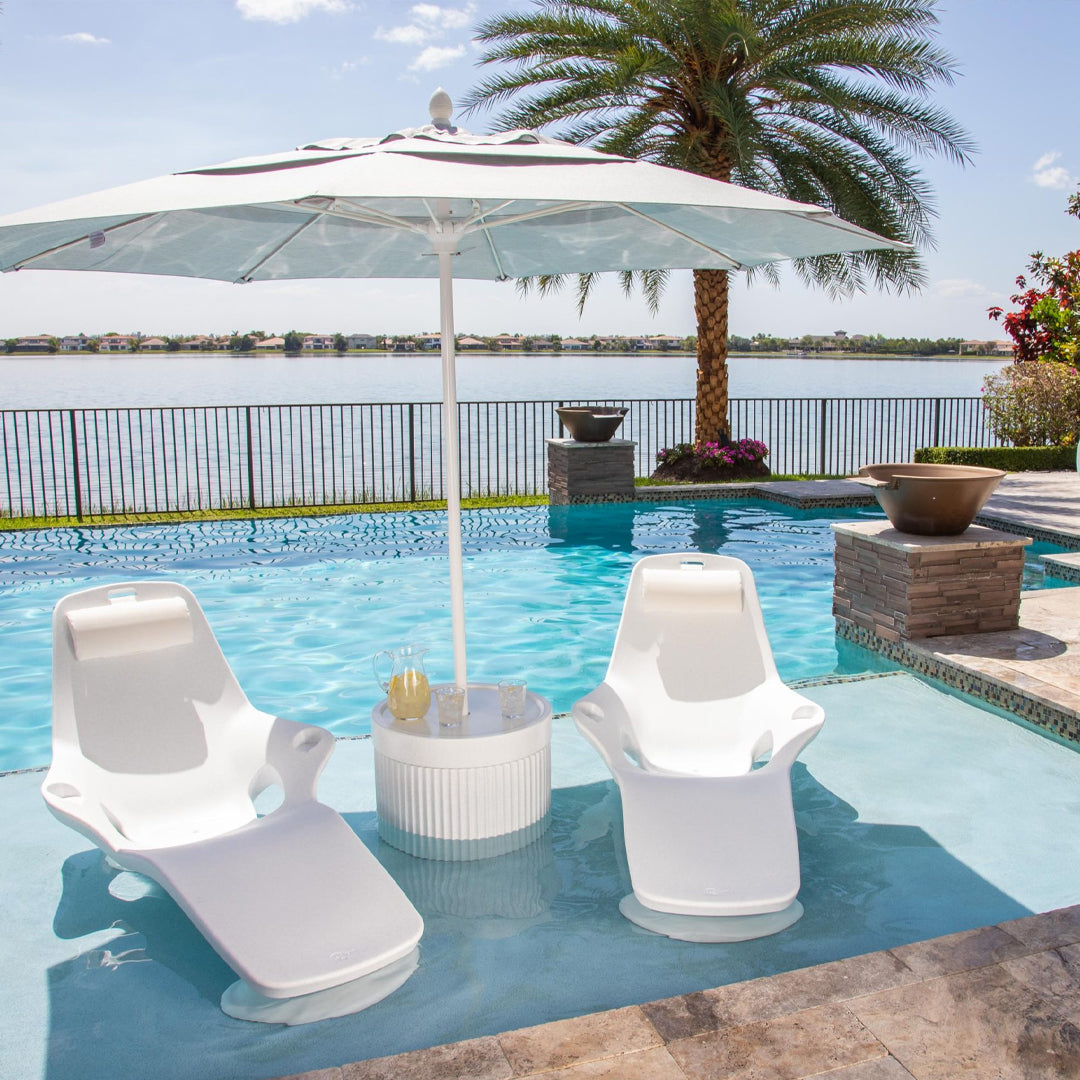 Rippled Wide Table with Umbrella Hole  - Majestic Fountains