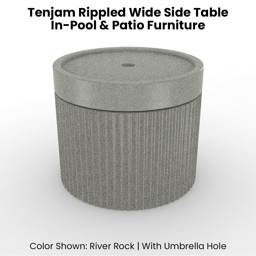 Tenjam Rippled Wide Side Table - In-Pool & Patio Furniture