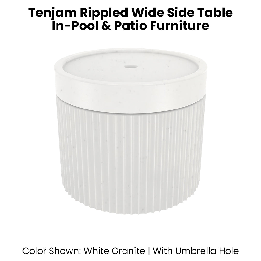 Tenjam Rippled Wide Side Table - In-Pool & Patio Furniture