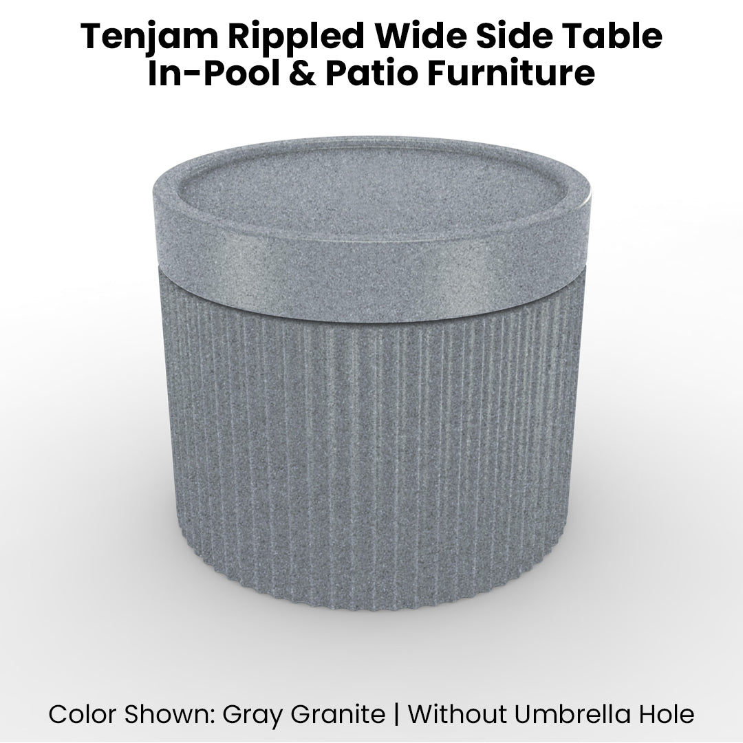Tenjam Rippled Wide Side Table - In-Pool & Patio Furniture