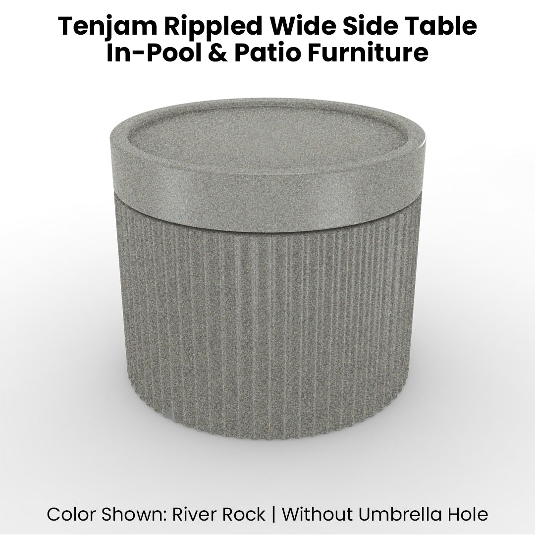 Tenjam Rippled Wide Side Table - In-Pool & Patio Furniture