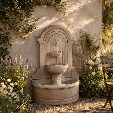 Riviera Concrete Outdoor Wall Fountain - 1837 - Majestic Fountains