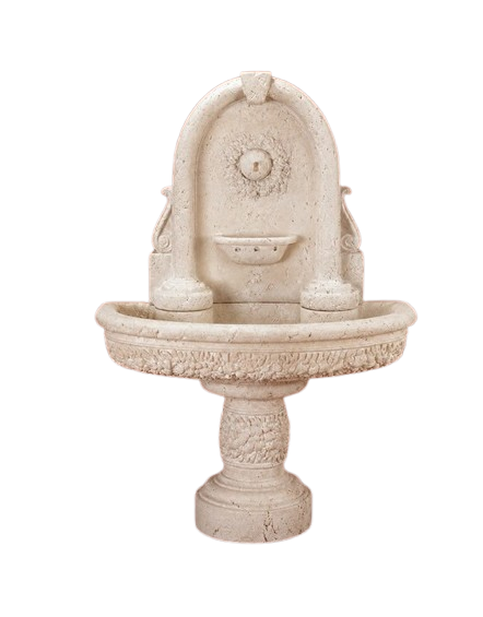 Robbiana Concrete Outdoor Wall Fountain - #1086 - Majestic fountains.