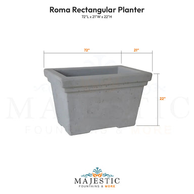 Roma Rectangular Planter - Majestic Fountains