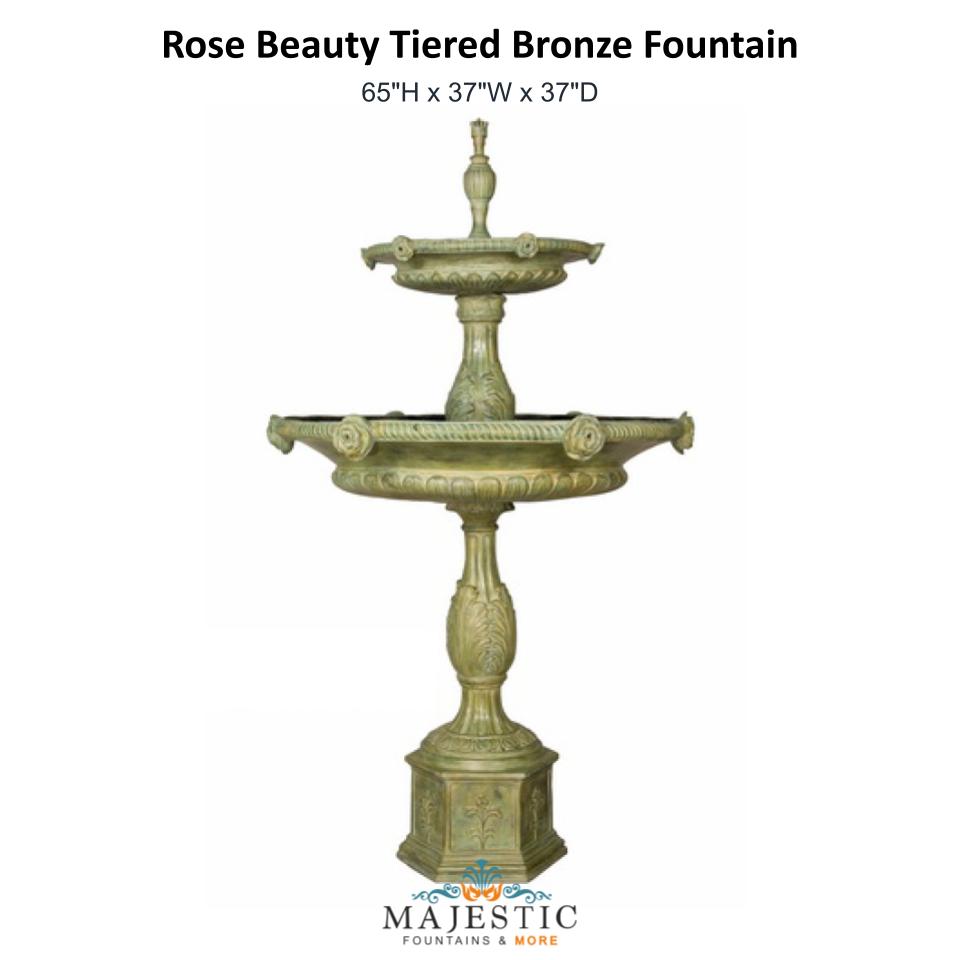 Rose Beauty Tiered Bronze Fountain - Majestic Fountains & More