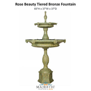 Rose Beauty Tiered Bronze Fountain - Majestic Fountains & More