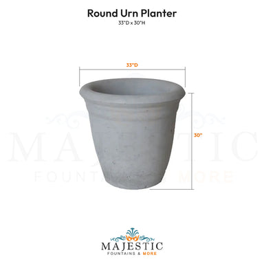 Round Urn Planter  Size - Majestic Fountains