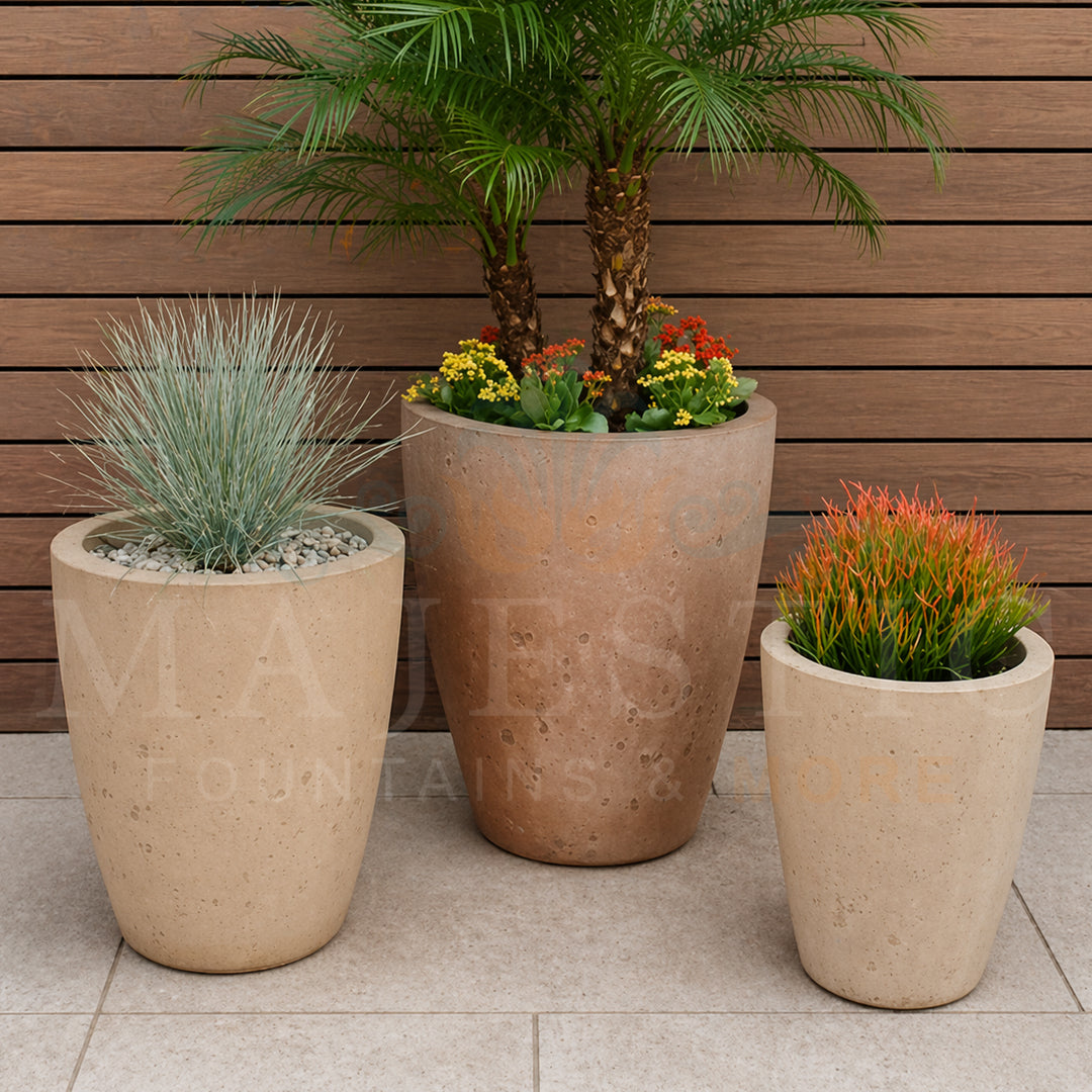 Round Vase Planter - Majestic Fountains