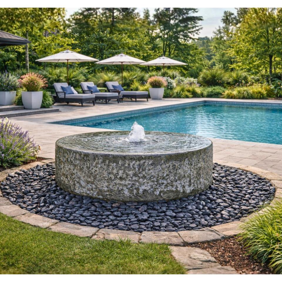 Round Yoshida Pooling Fountain - Complete Fountain Kit