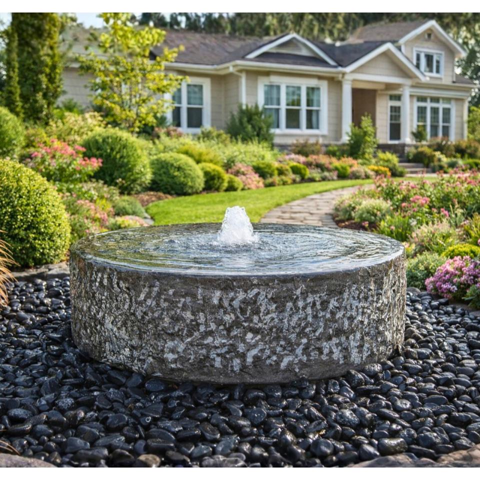 Round Yoshida Pooling Fountain - Complete Fountain Kit