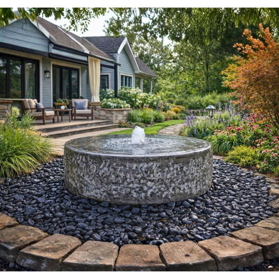 Round Yoshida Pooling Fountain - Complete Fountain Kit