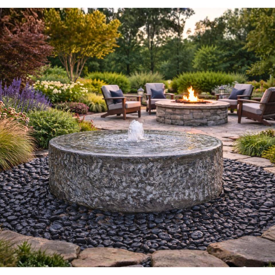 Round Yoshida Pooling Fountain - Complete Fountain Kit