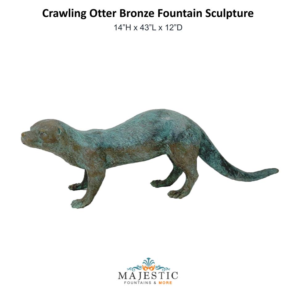 Crawling Otter Bronze Fountain Sculpture