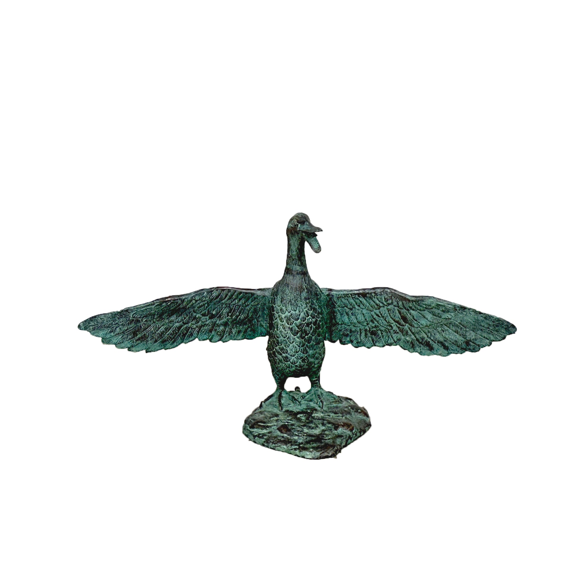 Duck in Flight Bronze Fountain Sculpture