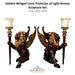 Golden Winged Lions Protector of Light Bronze Sculpture Set - Majestic Fountains and More