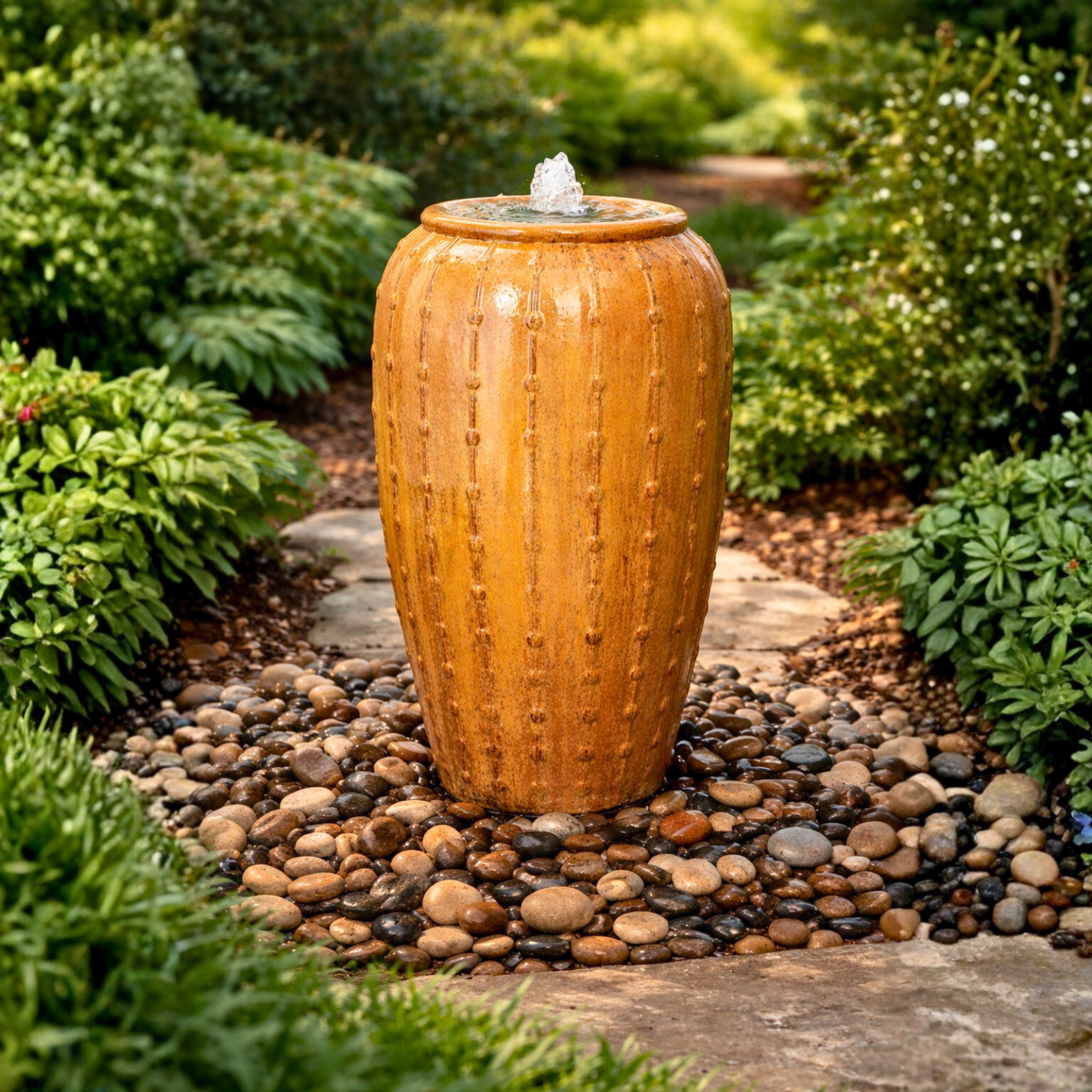 Saguaro Gold - Closed Top Single Vase Complete Fountain Kit