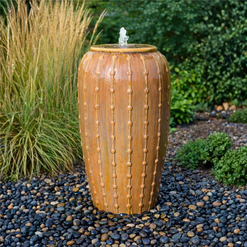 Saguaro Peach - Closed Top Single Vase Complete Fountain Kit