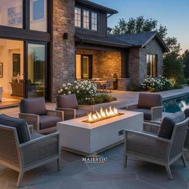 Sanctuary Linear Fire Table in GFRC - Majestic Fountains