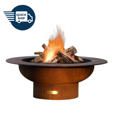 Saturn Wood Burning or Gas Fire Pit - by Fire Pit Art - Majestic Fountains