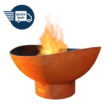 Scallop Tidal Wood Burning or Gas Fire Pit - by Fire Pit Art - Majestic Fountains