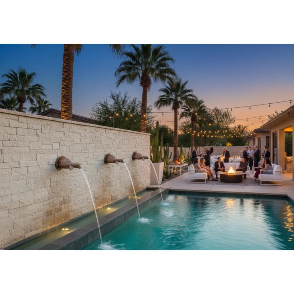 Sea Turtle - Decorative Sheer Descent Scupper - On Wall