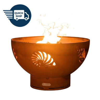 Sea Creatures Wood Burning or Gas Fire Pit - by Fire Pit Art - Majestic Fountains
